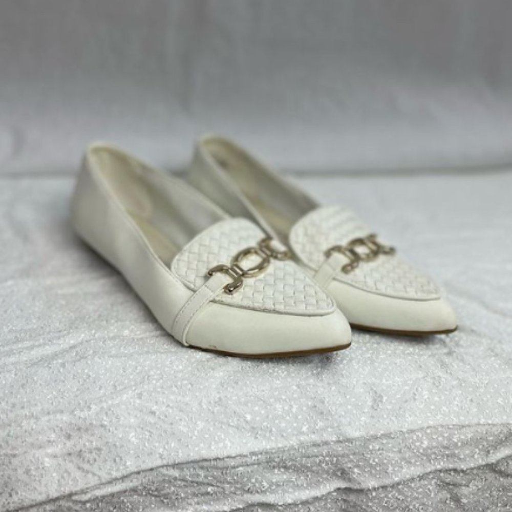Anne Klein White Flats